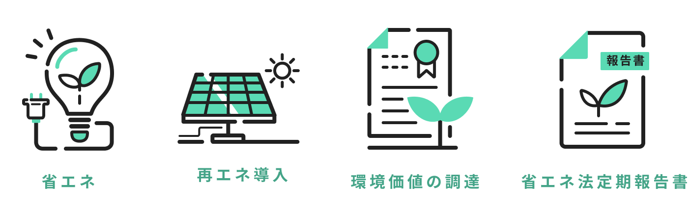 幅広い削減ソリューションのご提供から、報告対応までもご支援することのイメージ図